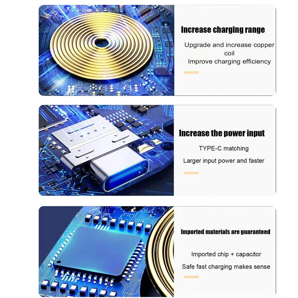 Wireless Charging Station with Digital Alarm Clock, 15W Fast Charger for Ios & Android, 4-In-1 Multi-Device Stand for Phone, Watch, Headphones, Safe Charging