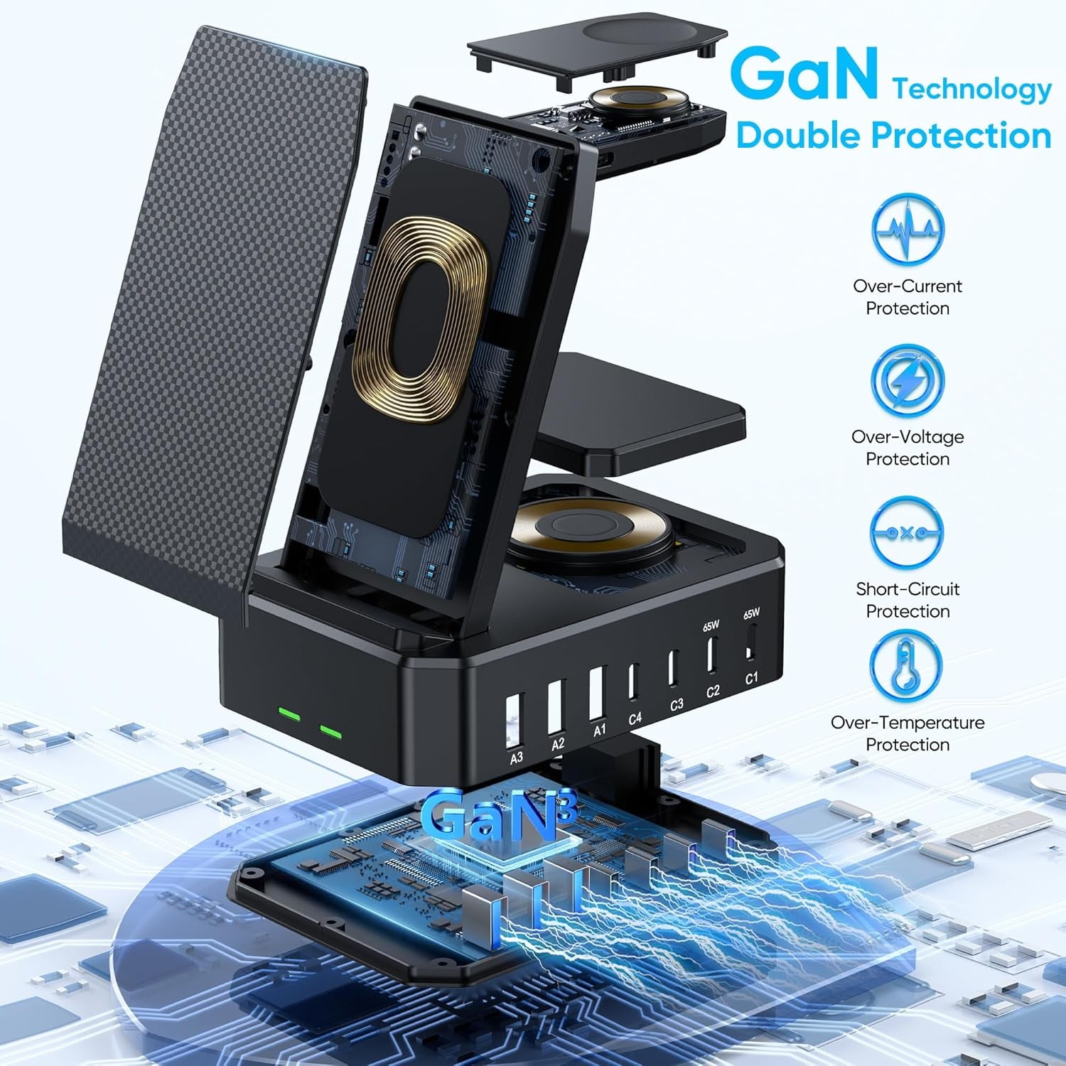 300W 10 in 1 Charging Station for Apple Devices Wireless Charger for Iphone Macb