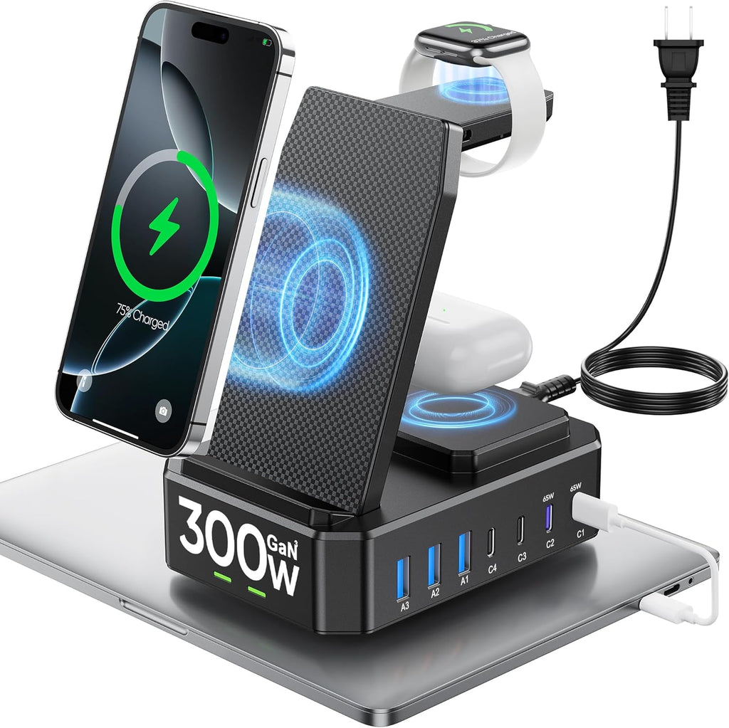 300W 10 in 1 Charging Station for Apple Devices Wireless Charger for Iphone Macb